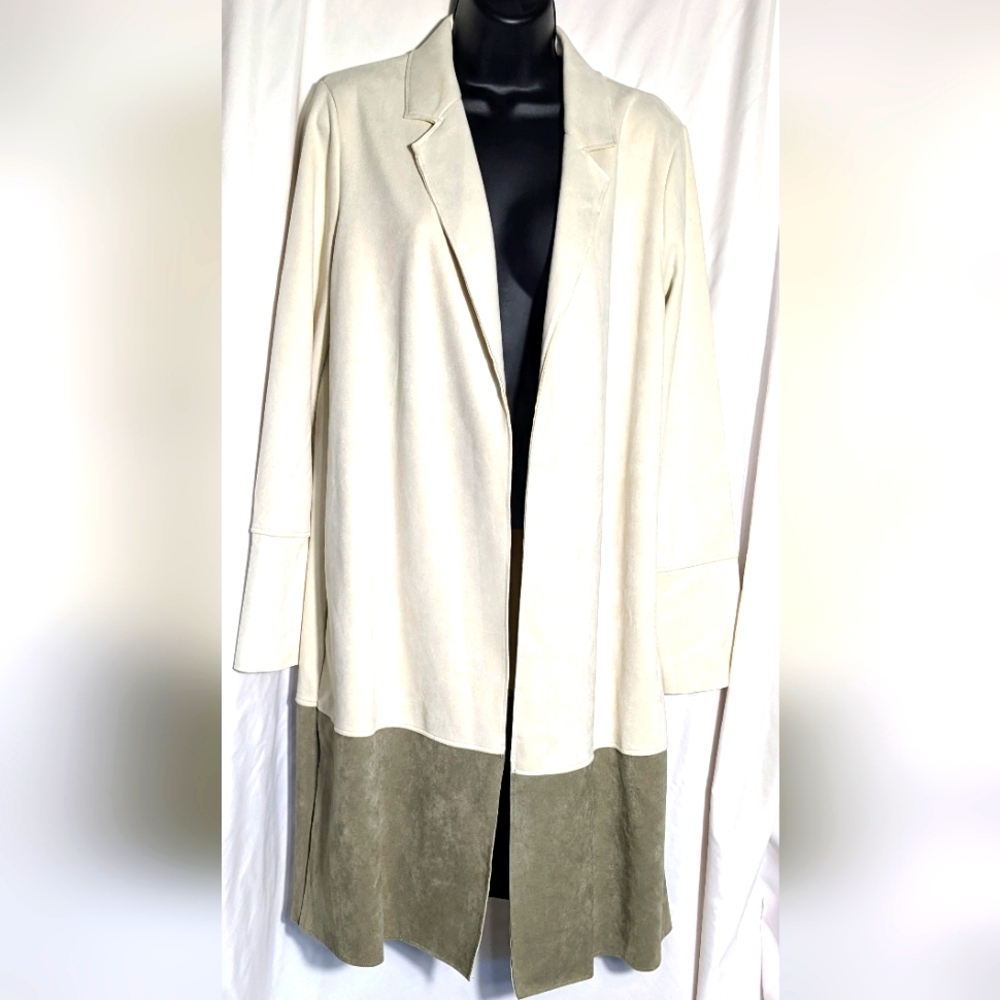NWT Women's Zara Faux Color Block Suede Coat/Blazer | Size M